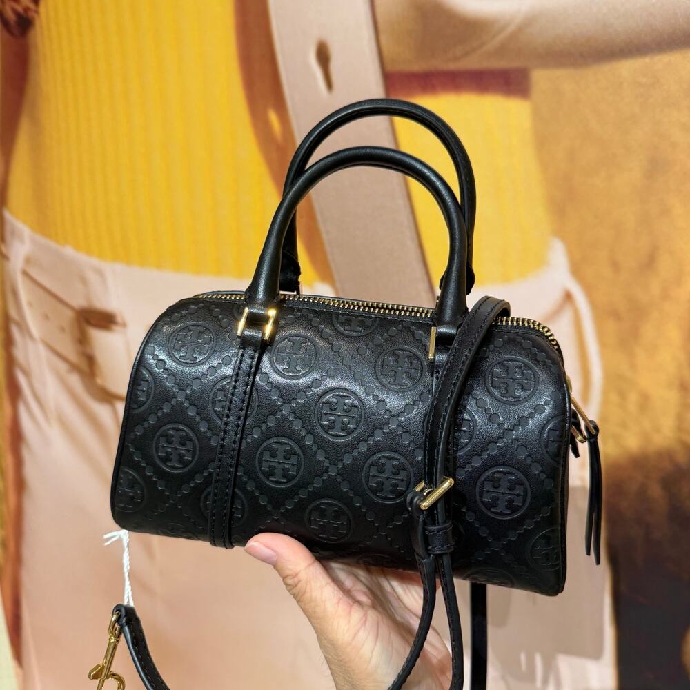 Authentic‼️Tory Burch T Monogram Leather Petite Barrel Bag 164873 - Picture 2 of 12